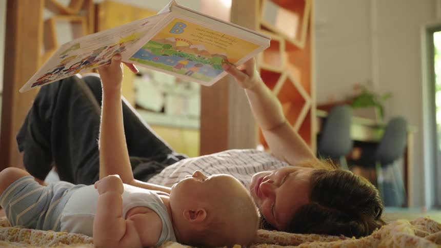 Mother reading to child