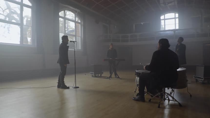The band performs together
