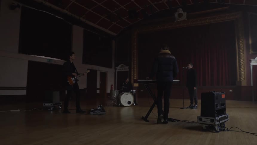 A band rehearses