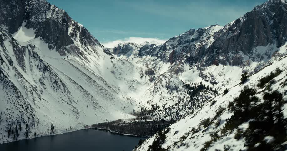 Snowy mountain view