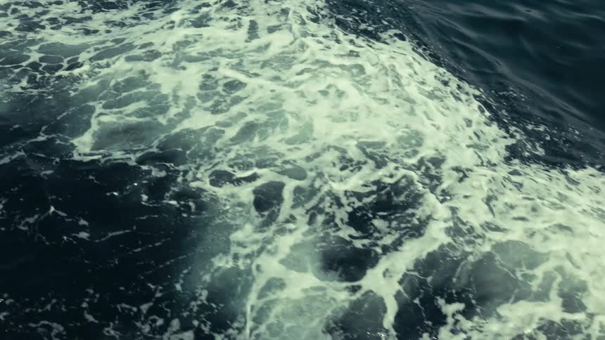 Tracks of a ship moving across the ocean