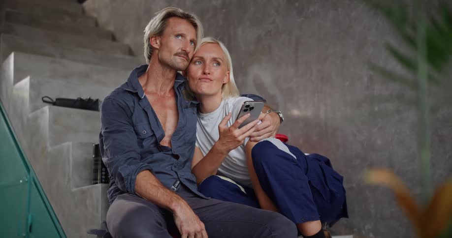A footage of a couple sharing an intimate moment