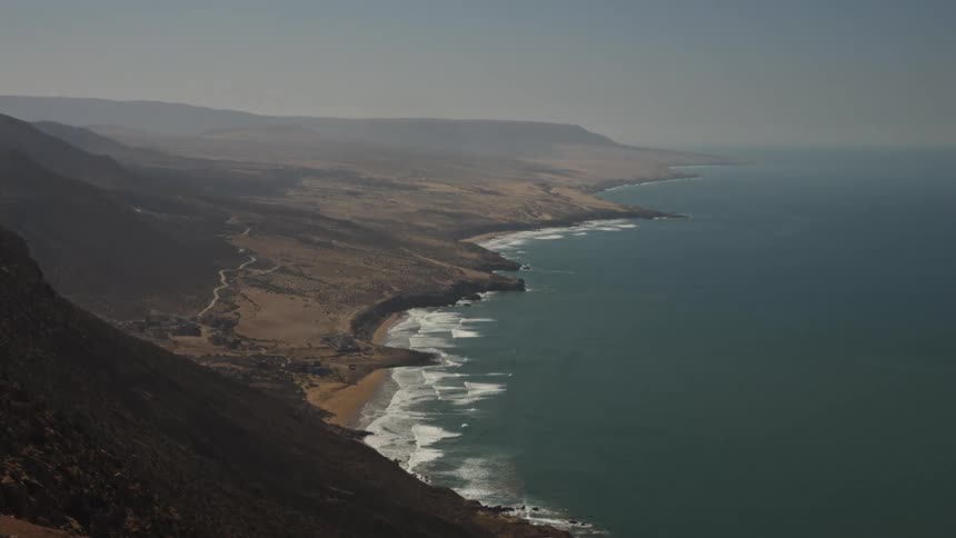 The long coastline is covered with hills
