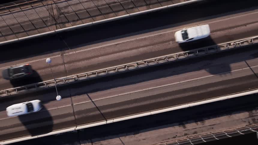 Traffic moves on the freeway
