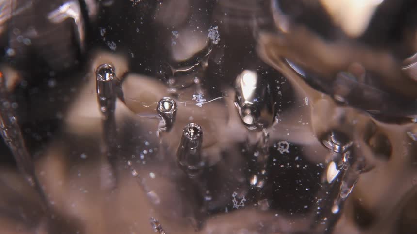 Small bubbles float upward