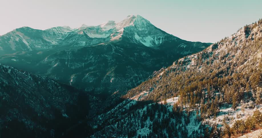 The mountains are covered in snow