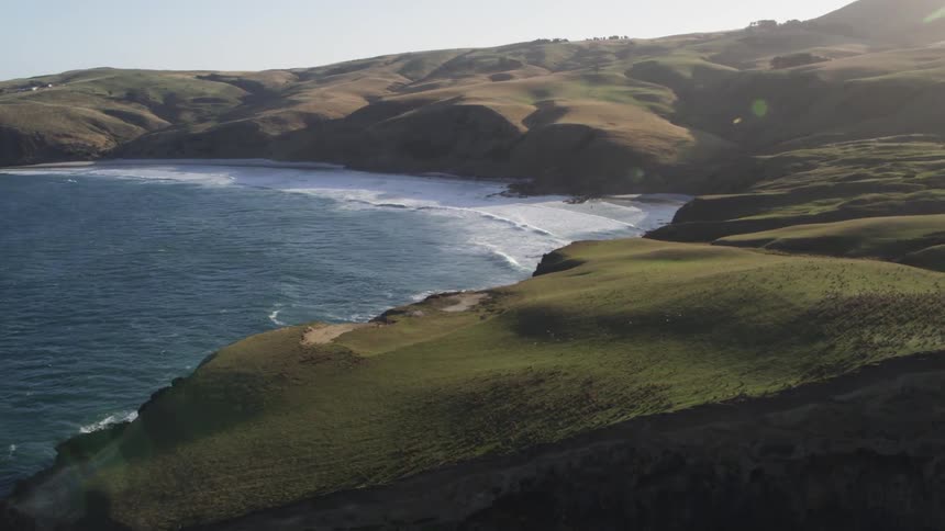 A hilly ocean cliffside