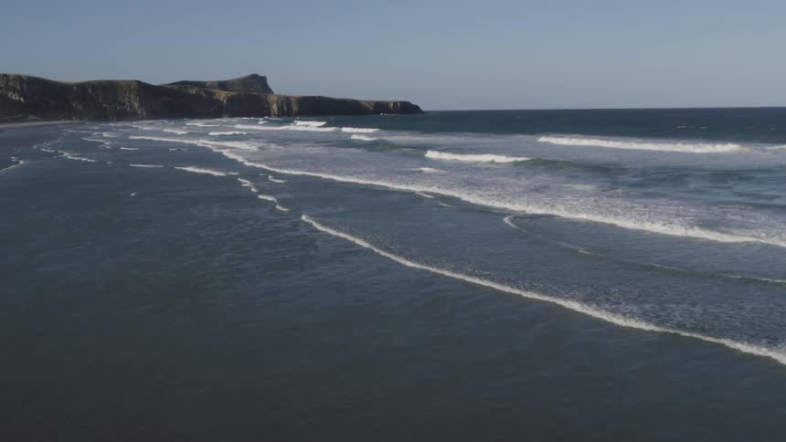 Waves wash up onshore
