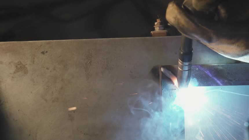 Metal object being welded