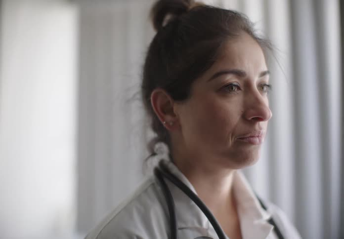 Woman with crying expression