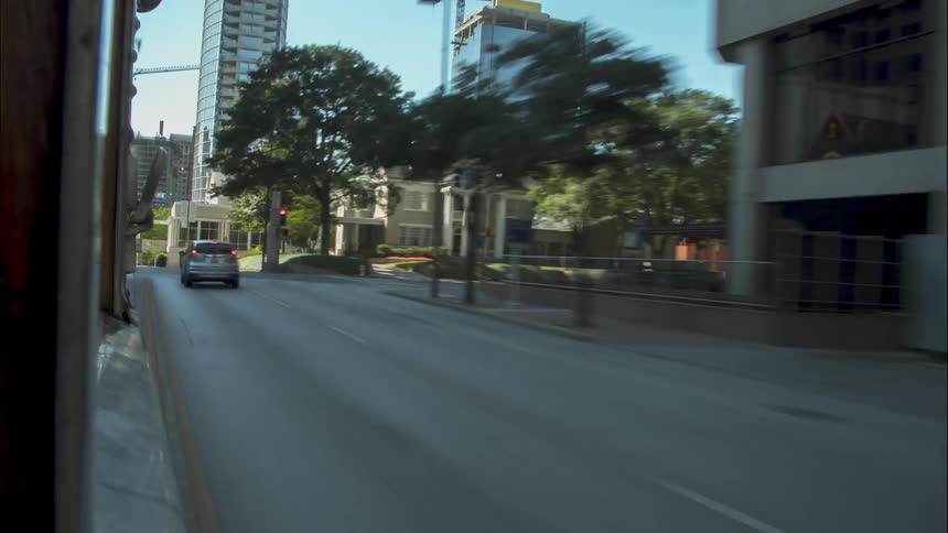 Traveling down a city street