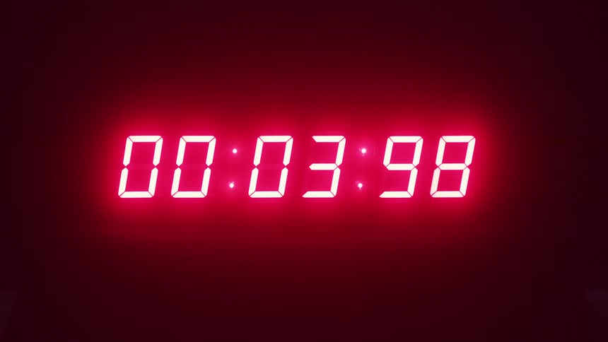 Neon red countdown timer