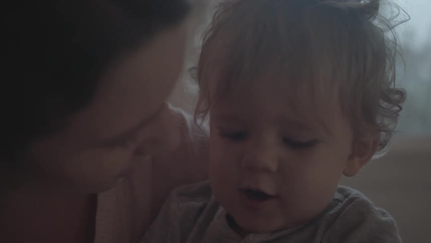 Mother with her baby son