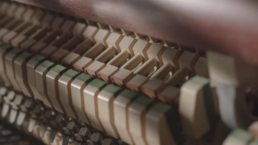 Piano keys in motion