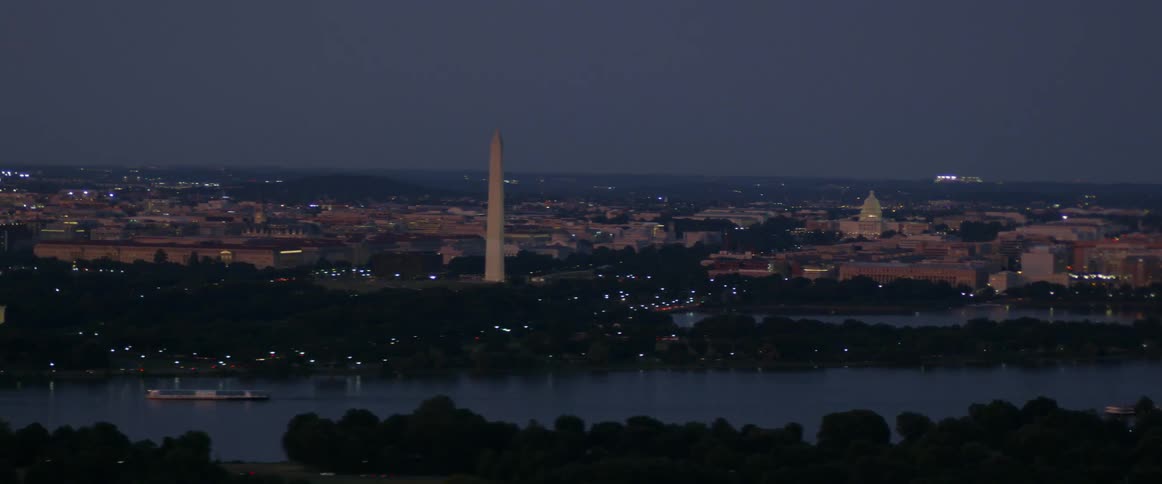 The washington monument at night