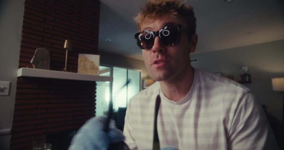 A footage of a man having fun indoor