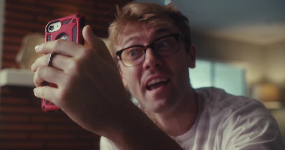 Man talking on video call on a smartphone
