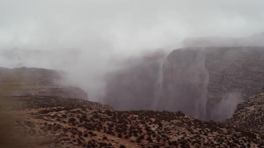 Heavy fog lies ahead on this mountain top