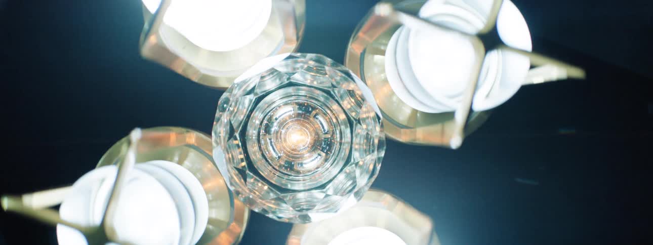 The device spins and shines light in the dark