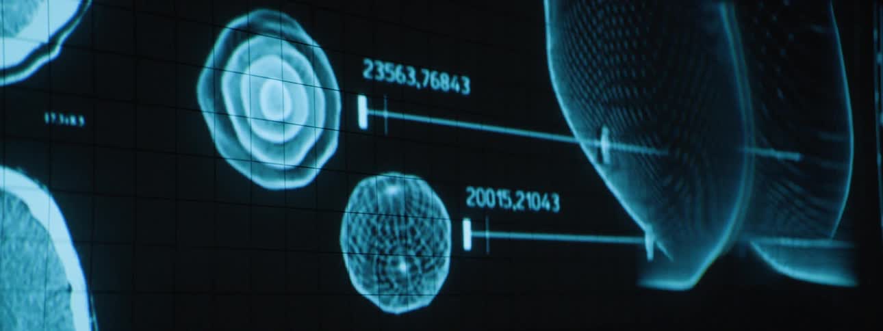 Screen displaying data in numbers