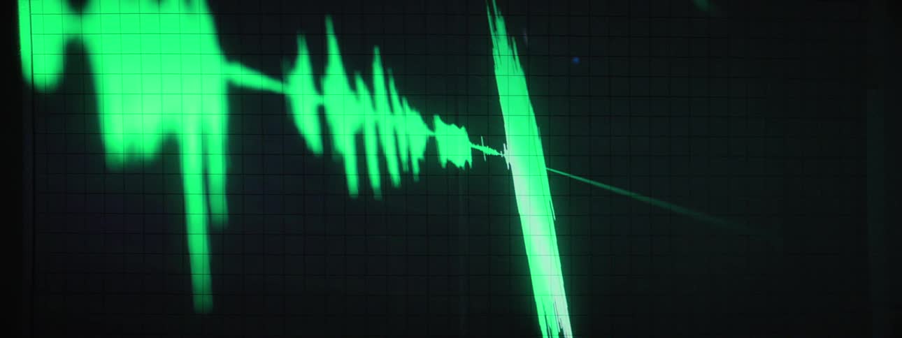 A sound wave displayed on a monitor