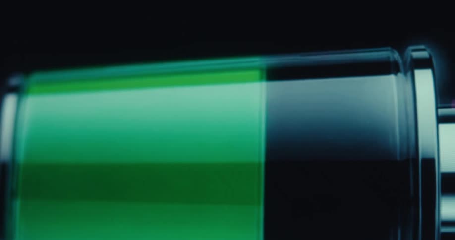 The battery power level goes up on the animation