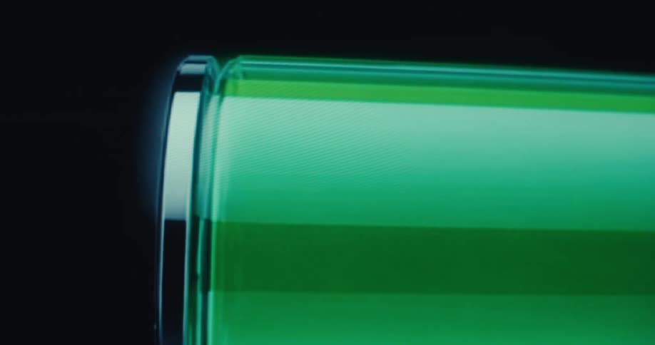 A green cylinder against a black background