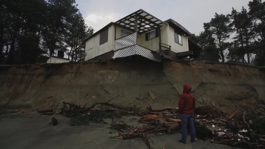 A house after a mudslide
