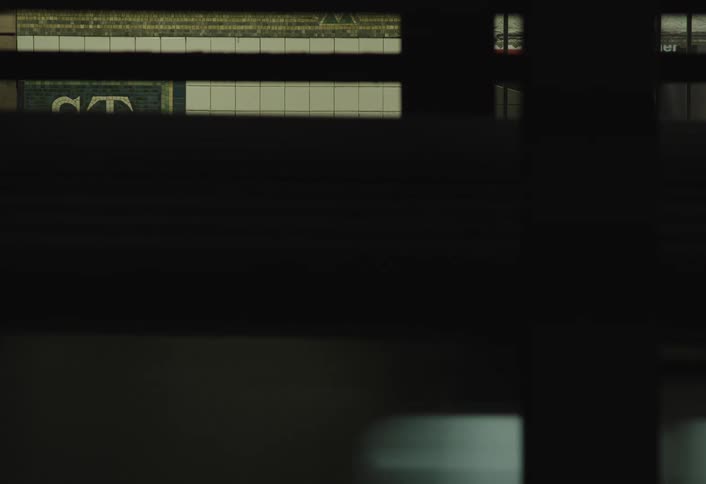 A woman anxiously watches a subway train depart after missing it on her way to work