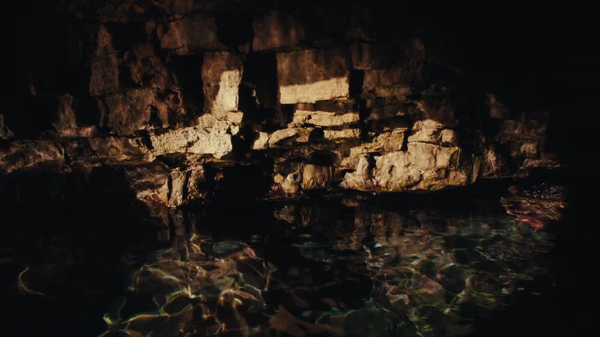 Cave in a cave with sun reflection