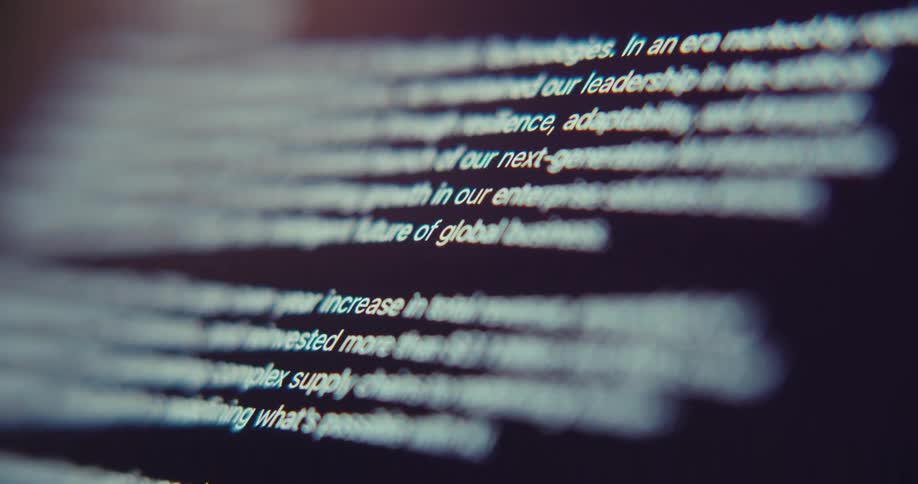 Screen of an electronic device displaying source code