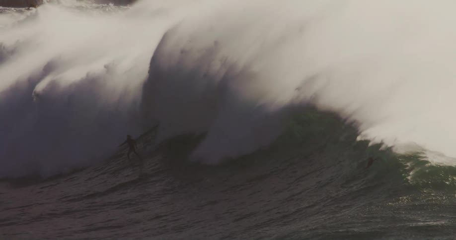 The ocean has many surfers during the day