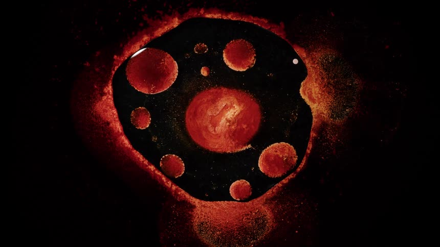 Abstract matter with a red liquid