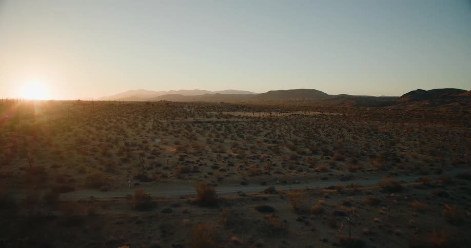 Suns sets over a desert