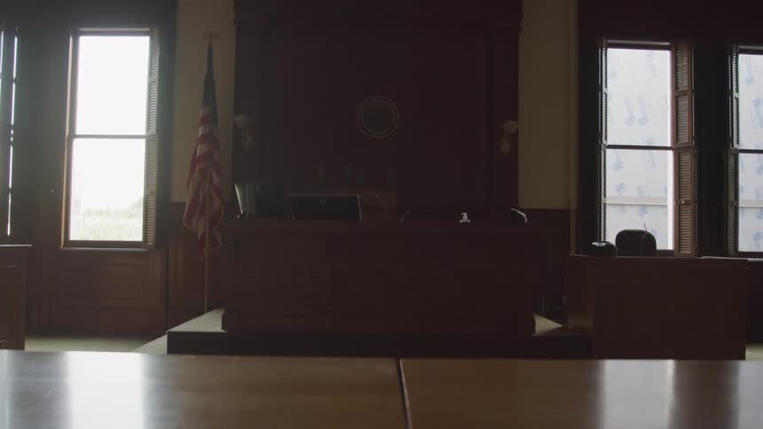 The courtroom is empty during the day