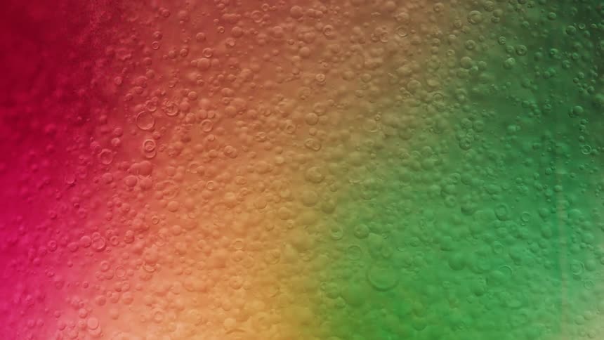 Colorful liquid with abstract bubbles