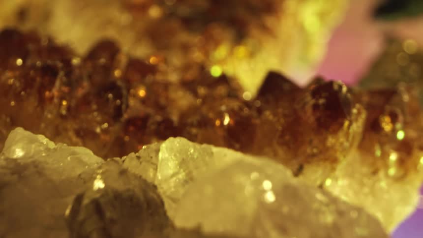 Close up of shiny golden minerals