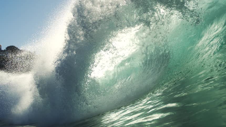 A large wave crashes