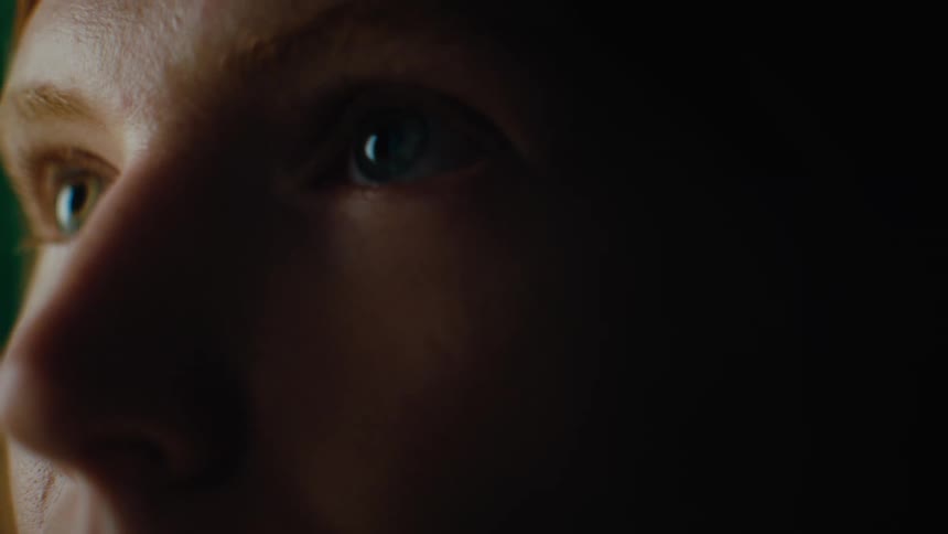 Sunlight is shining on the womans face