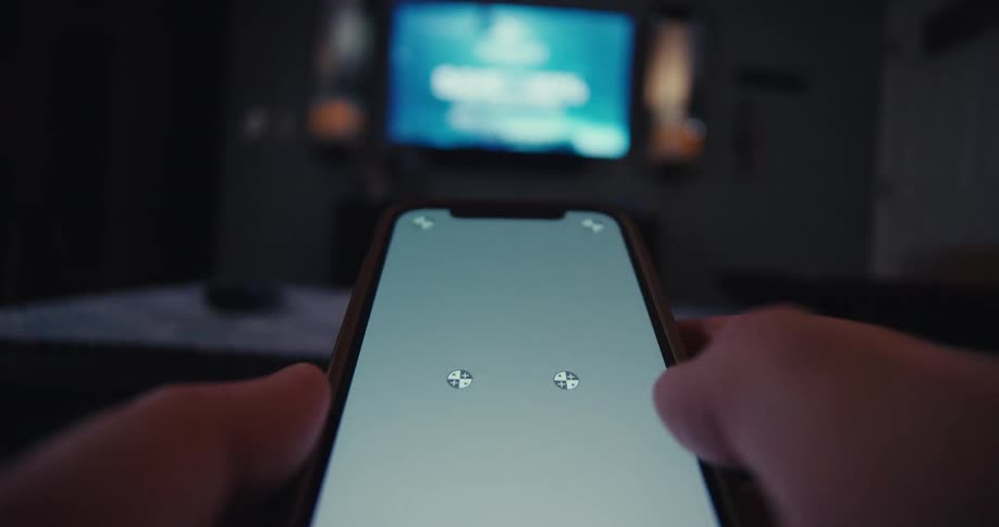 Using a phone in the living room