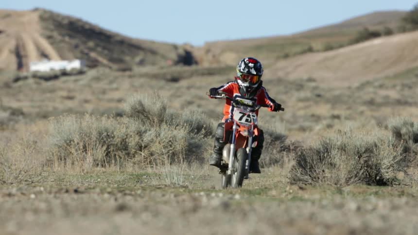 A person riding a dirt bike