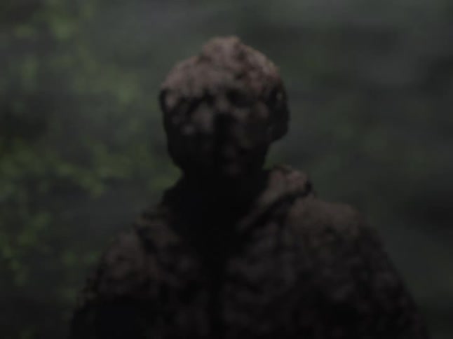 The animation shows a statue of a man transforming into clouds