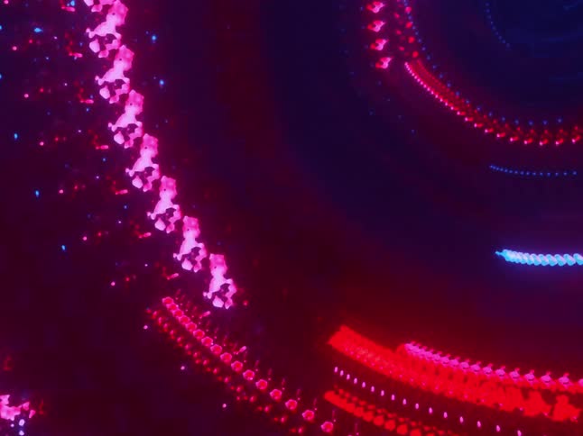 Patterns made from colored lights shake violently