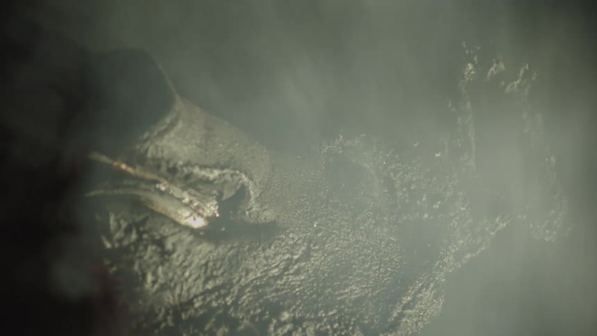 The smoking remains of a burnt object