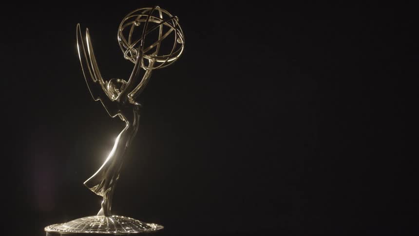 An emmy statue is shown