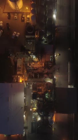 The tops of buildings in a city