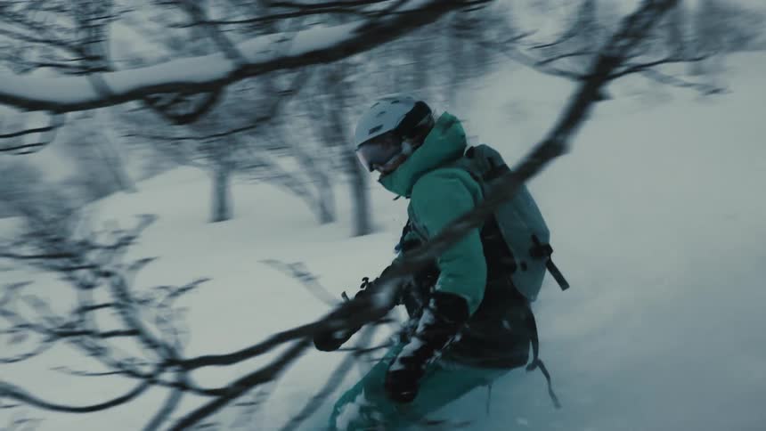 Person skiing in the snow
