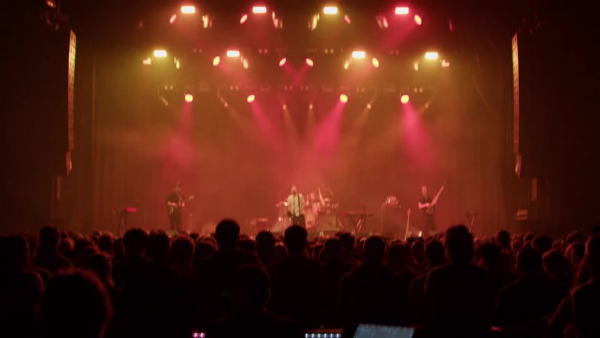 A crowd is watching a musical performance