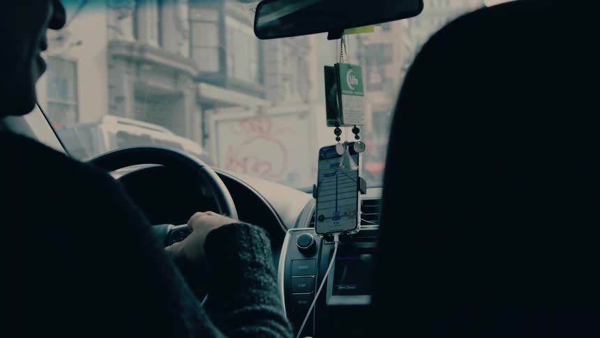Driver driving and making hand gestures