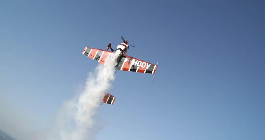 A biplane in the air